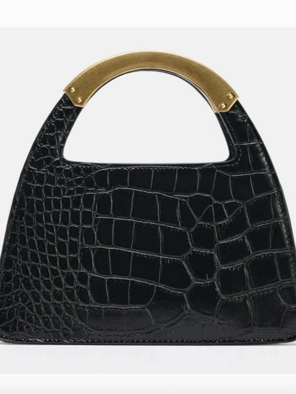 ZARA CITY BAG WITH METAL HANDLE
